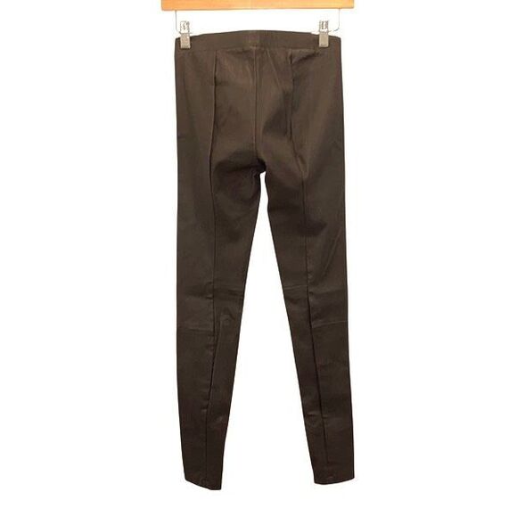 Vince Womens Lamb Leather Slim Ankle Zip Low Rise Legging Pants Brown XS NWT $99 - Picture 6 of 14